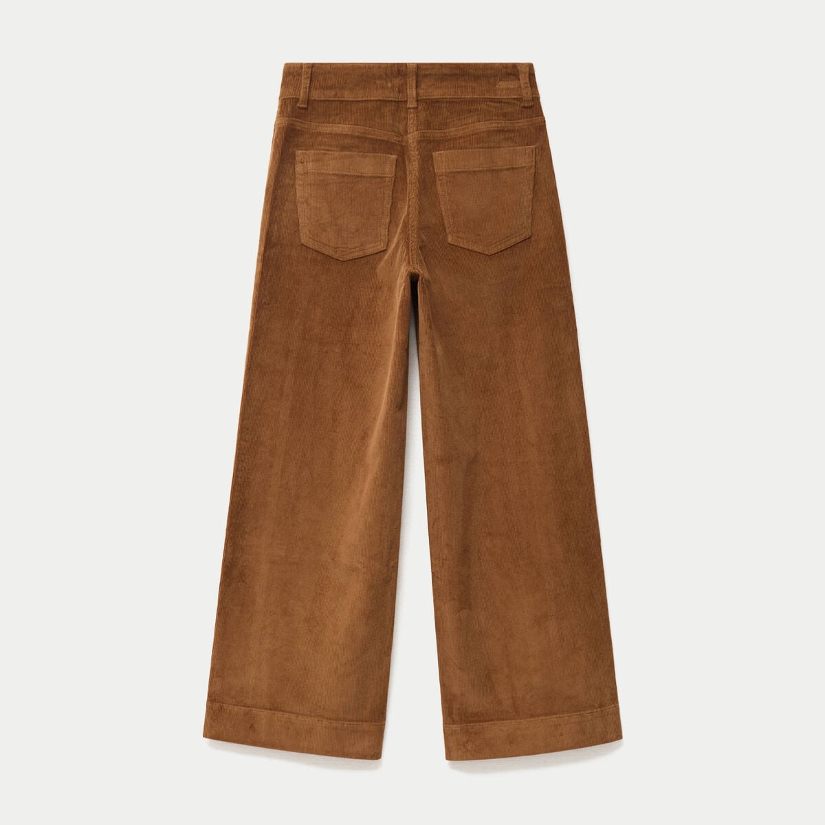 Pantalon bootcut taille haute velours marron femme