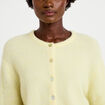 Gilet manches longues jaune clair femme