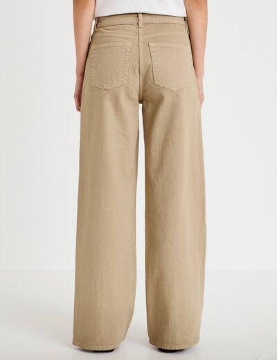 Jean wide leg taille haute gris femme