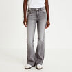 Jean bootcut taille basse denim gris femme