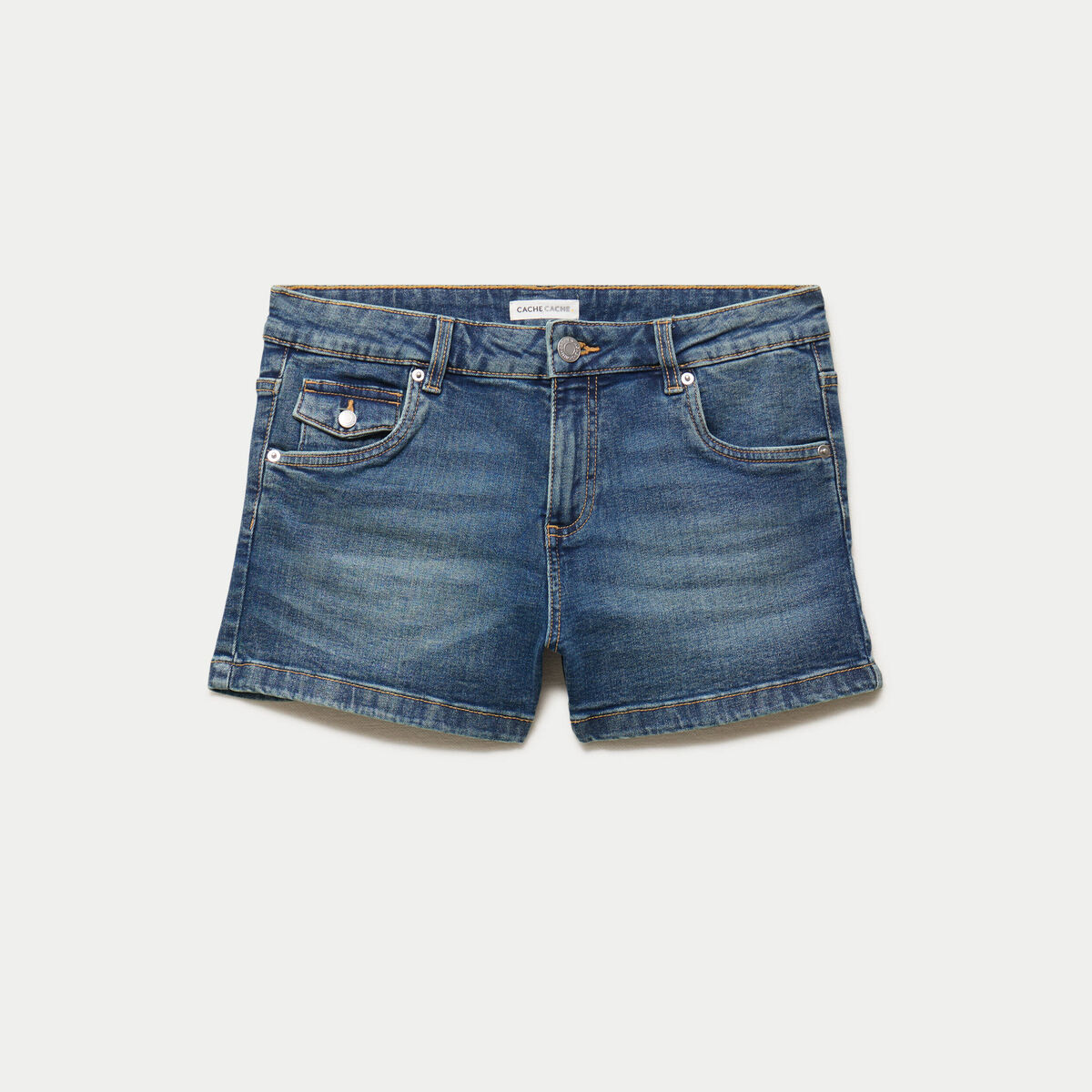 Short slim cigarette en jean stretch denim dirty femme