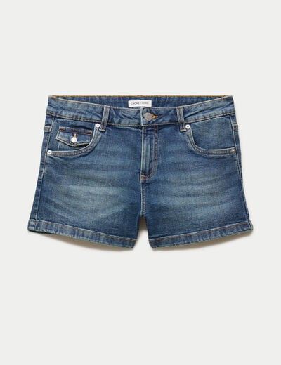 Short slim cigarette en jean stretch denim dirty femme