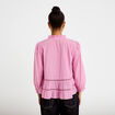 Blouse cintr&eacute;e col v manches 3/4 mauve femme