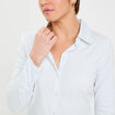 Chemise manches longues bleu femme