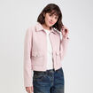 Veste zipp&eacute;e rose poudr&eacute;e femme