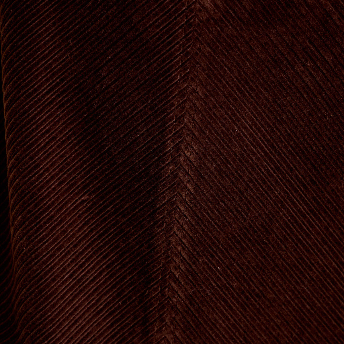 Robe courte droite en velours coton marron fonc&eacute; femme