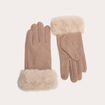 Gants fausse fourrure sable femme