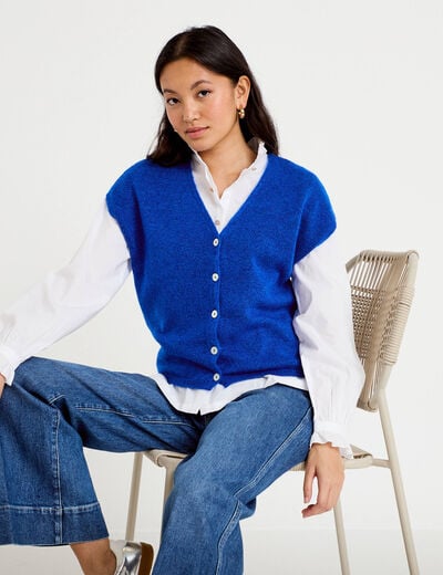 Gilet sans manches bleu electrique femme