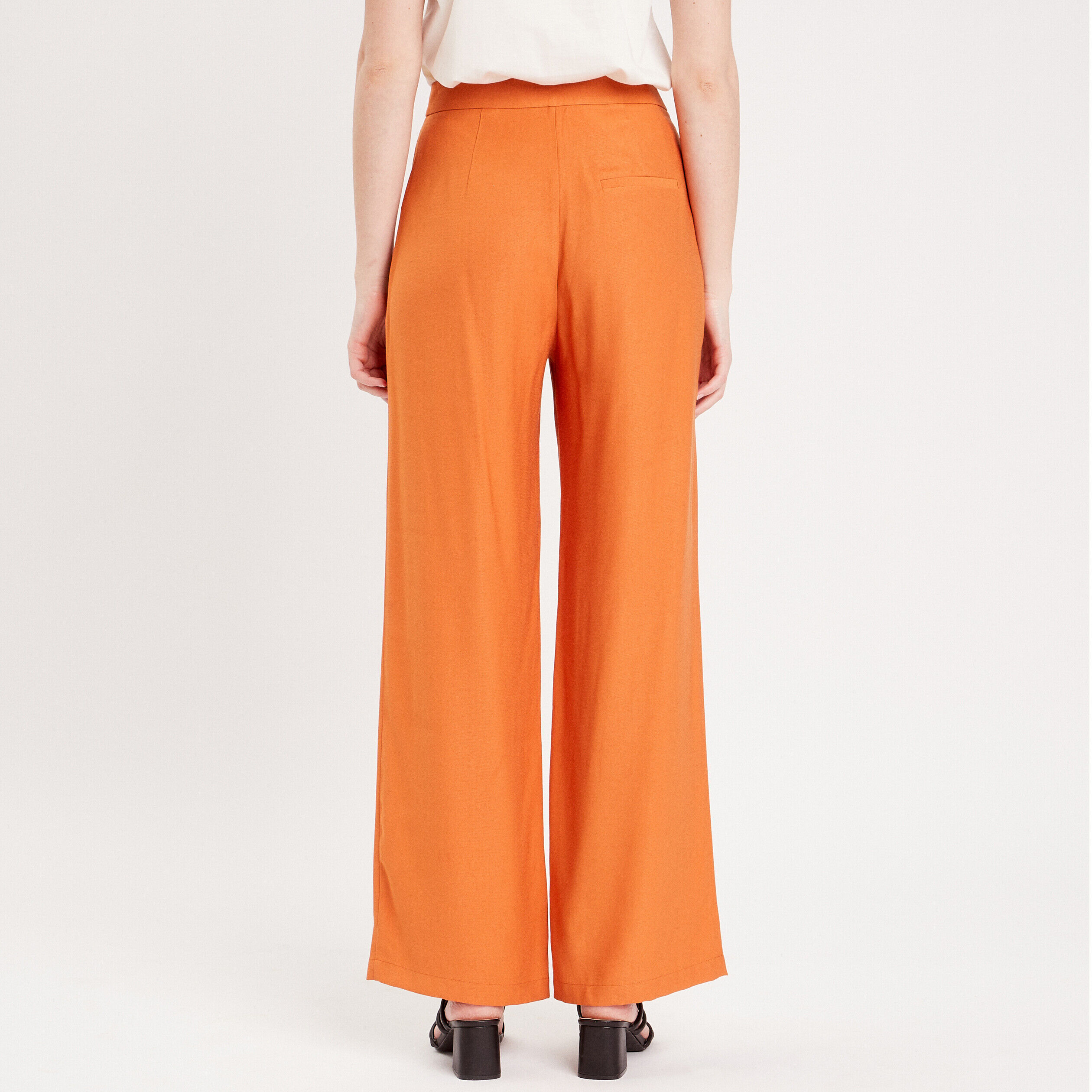 Pantalon De Détente Femme Marcel Clair - Viscose Orange Imprimé - Taille 38 - Occasion Très Bon état