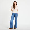 Pull manches courtes boutons brod&eacute;s rose clair femme