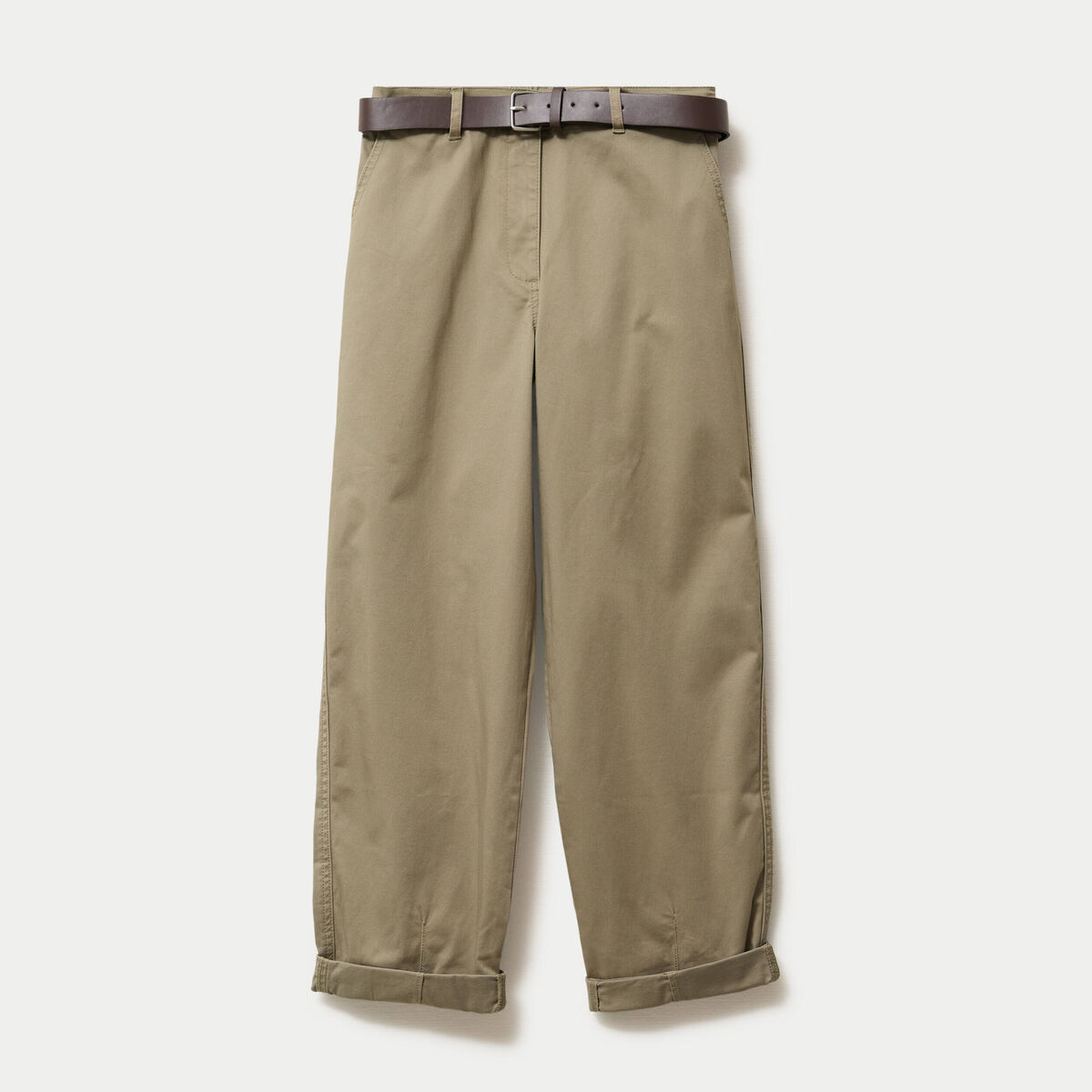 Pantalon chino avec ceinture amovible gris femme