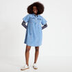 Robe droite en jean denim double stone femme