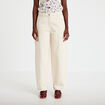 Pantalon balloon broderie taille basse ecru femme