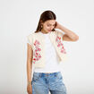 Gilet sans manches brod&eacute; blanc femme