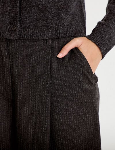 Pantalon bootcut taille haute gris fonc&eacute; femme