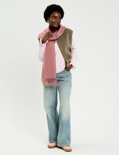 Blouse manches longues rose clair femme
