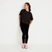 Leggings taille haute sans couture noir femme
