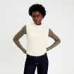 Pull sans manches ecru femme