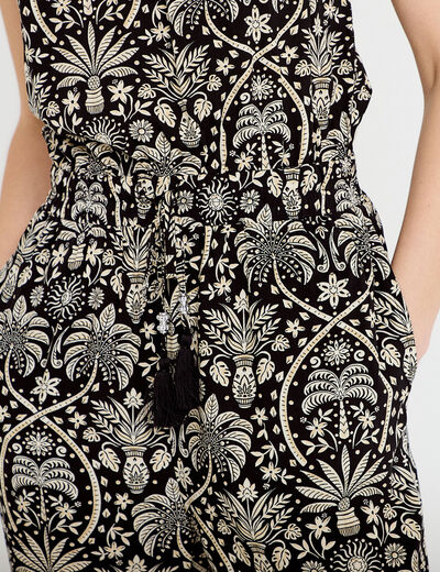 Combinaison sarouel fines bretelles noir femme