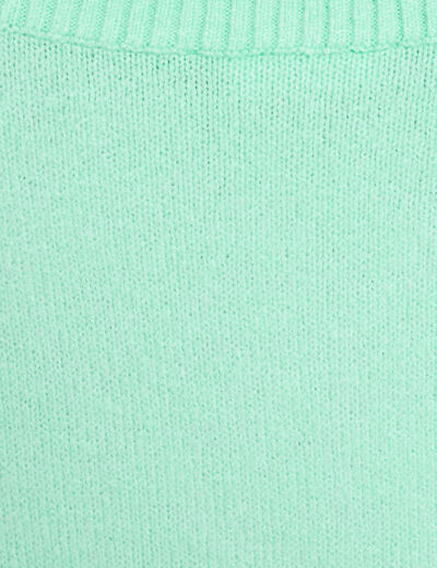 Pull oversize col v manches longues vert menthe femme