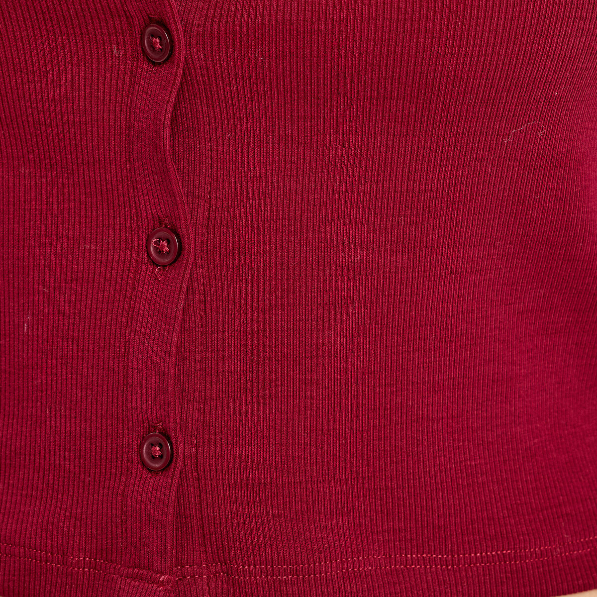 Gilet manches longues c&ocirc;tel&eacute; rouge fonc&eacute; femme