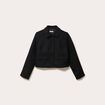Veste droite cropped en tweed noir femme