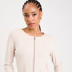 Gilet col fausse fourrure sable femme