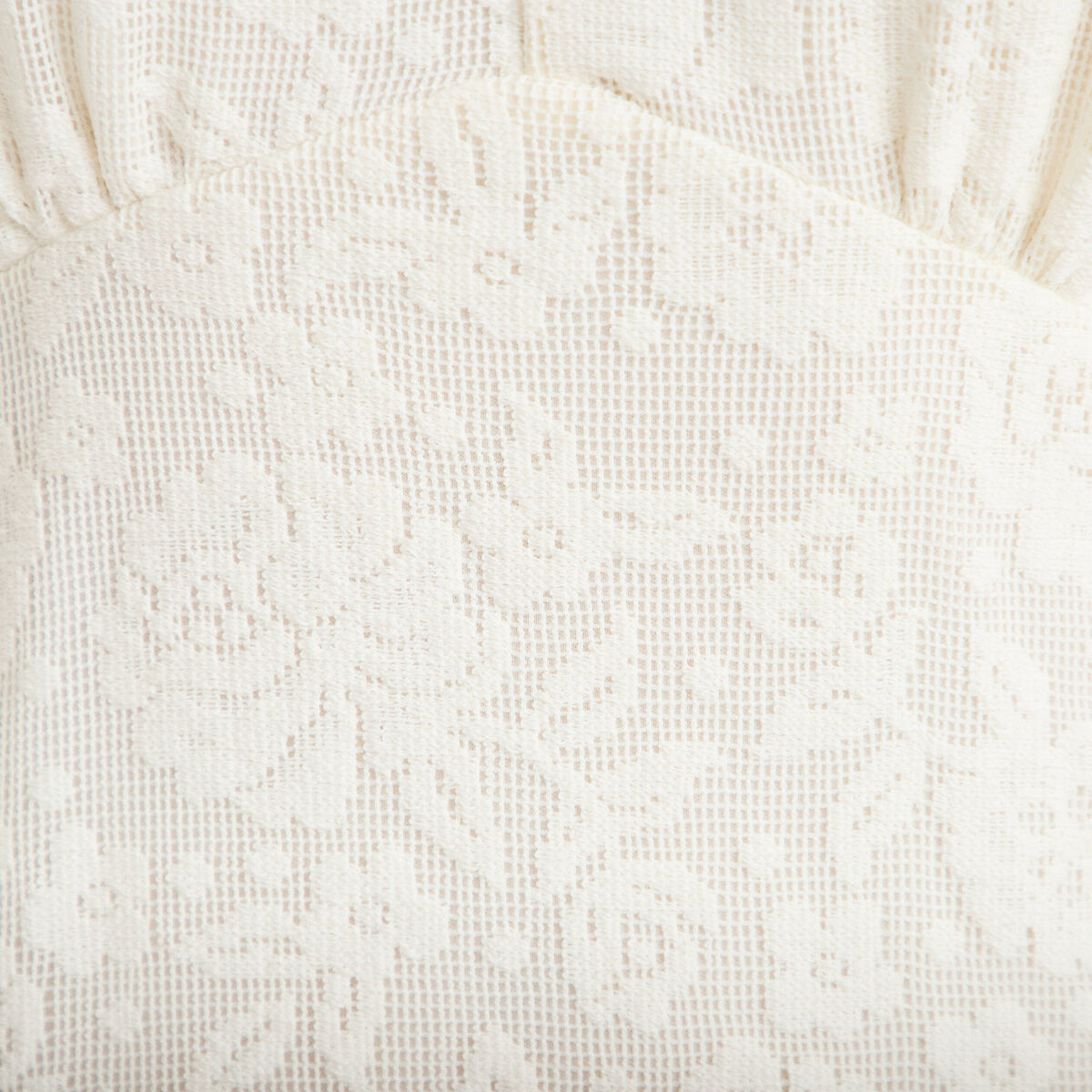 Robe courte &eacute;vas&eacute;e col v dentelle ecru femme