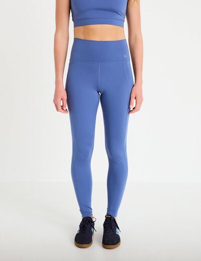 Legging taille haute bleu fonc&eacute; femme