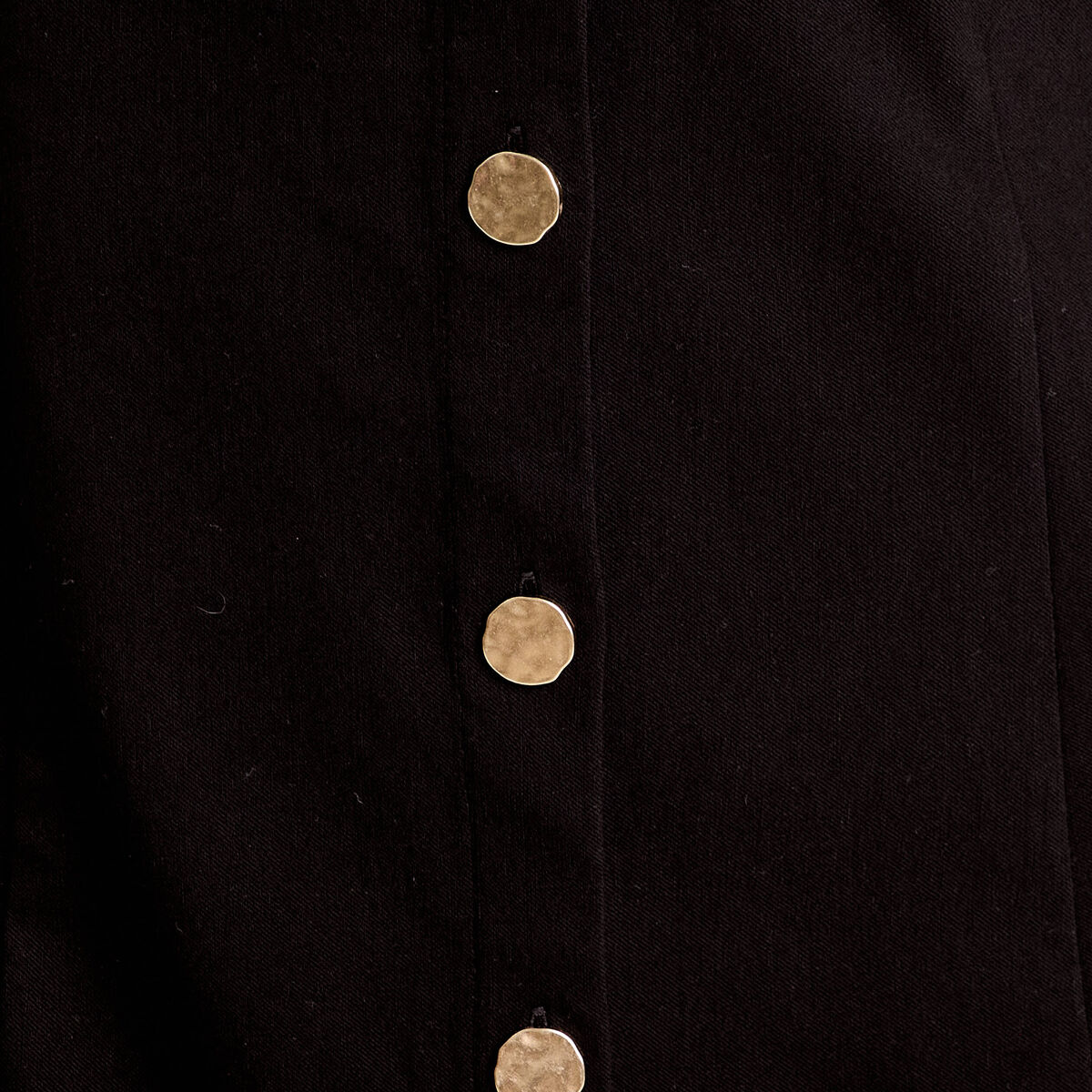 Robe droite boutonn&eacute;e noir femme