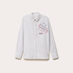 Chemise col chemise manches longues blanc femme