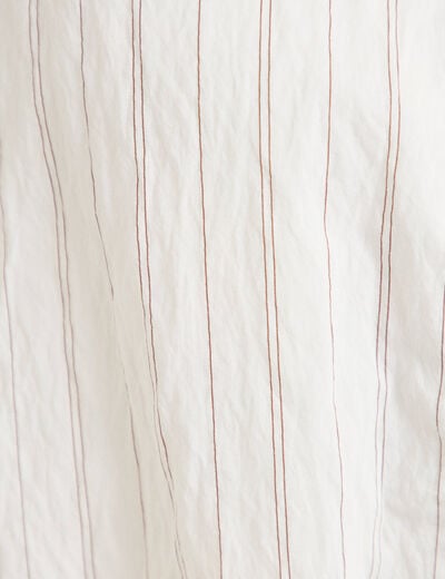 Chemise ample cropped effet boule blanc femme