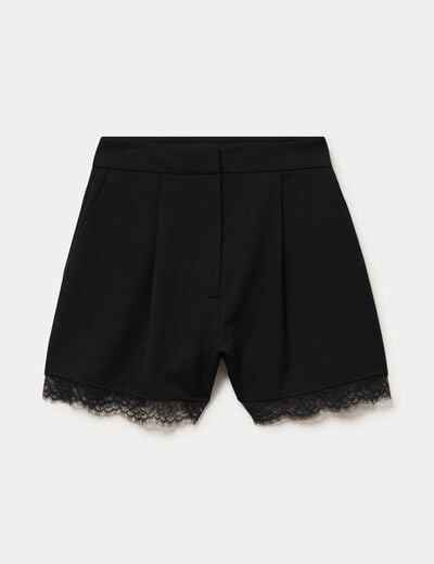 Short en dentelle noir femme