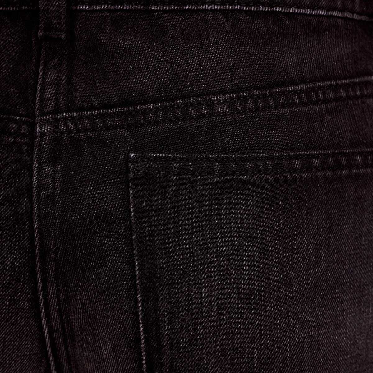 Jean wide leg taille standard denim noir femme
