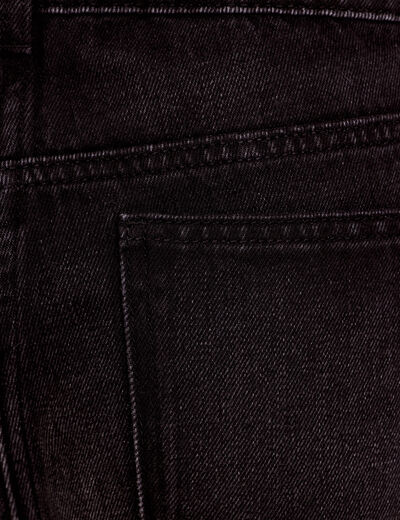 Jean wide leg taille standard denim noir femme