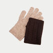 Gants mitaines 2-en-1 taupe femme
