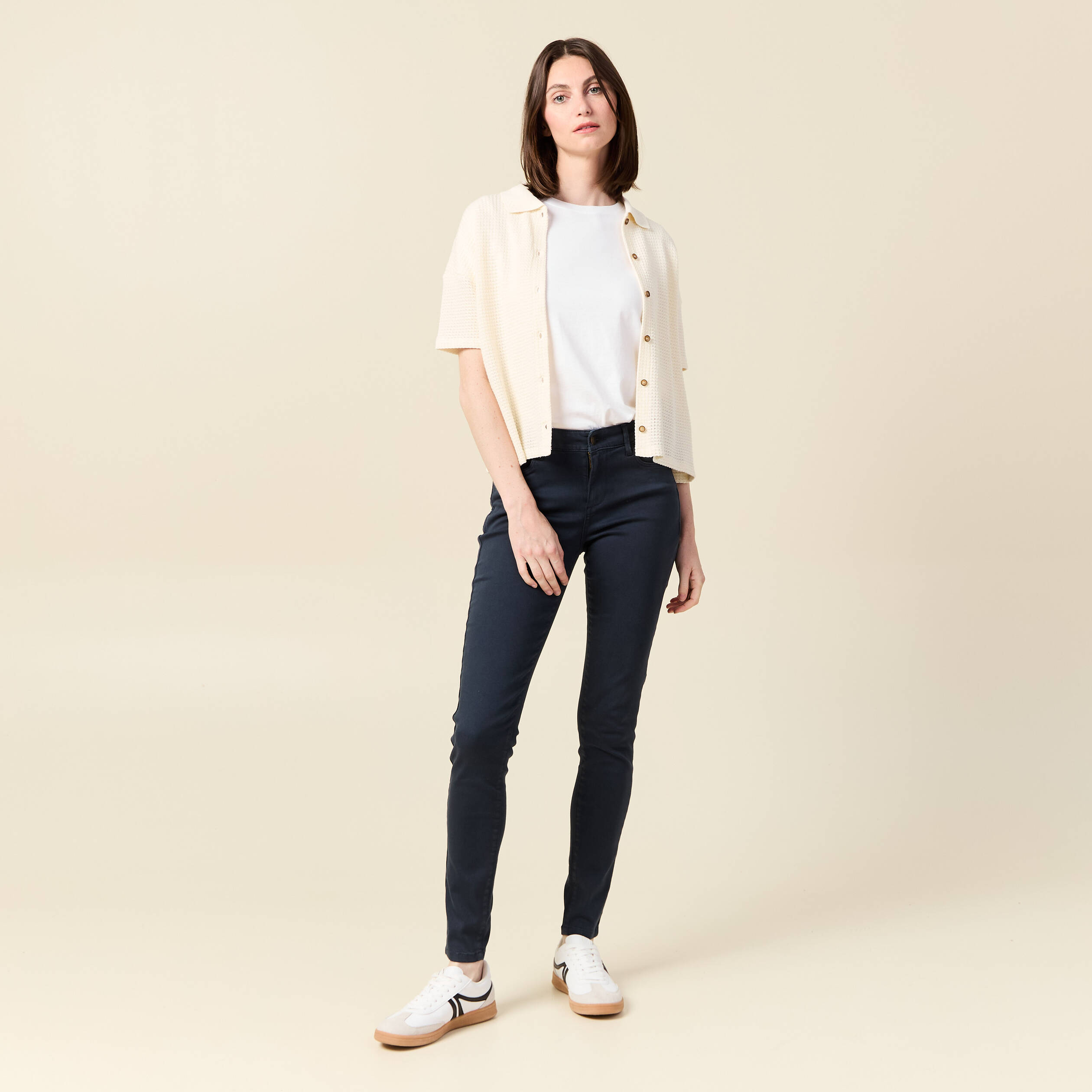 Pantalon Audrey - skinny push up bleu marine femme