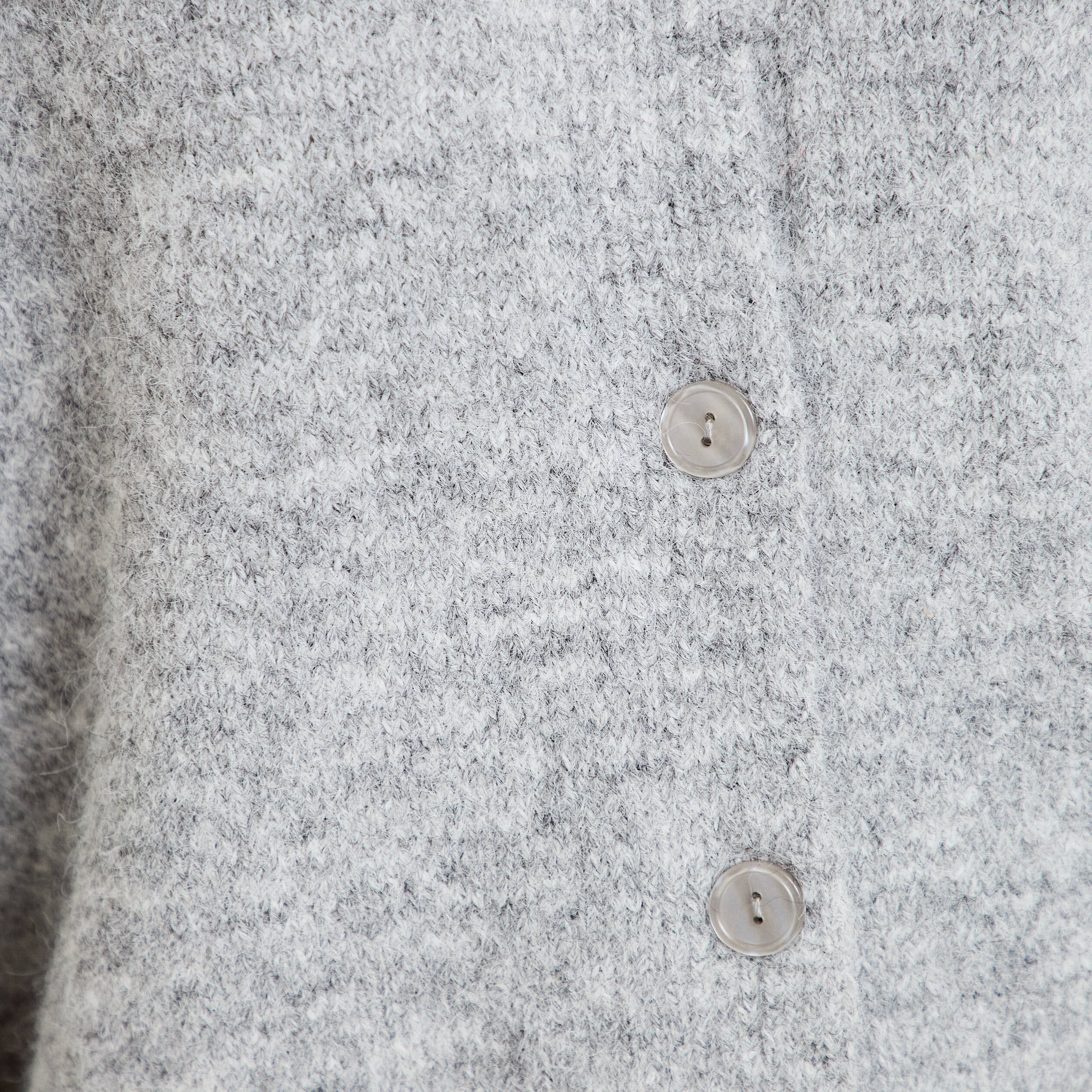 Gilet ample col rond manches longues gris clair femme