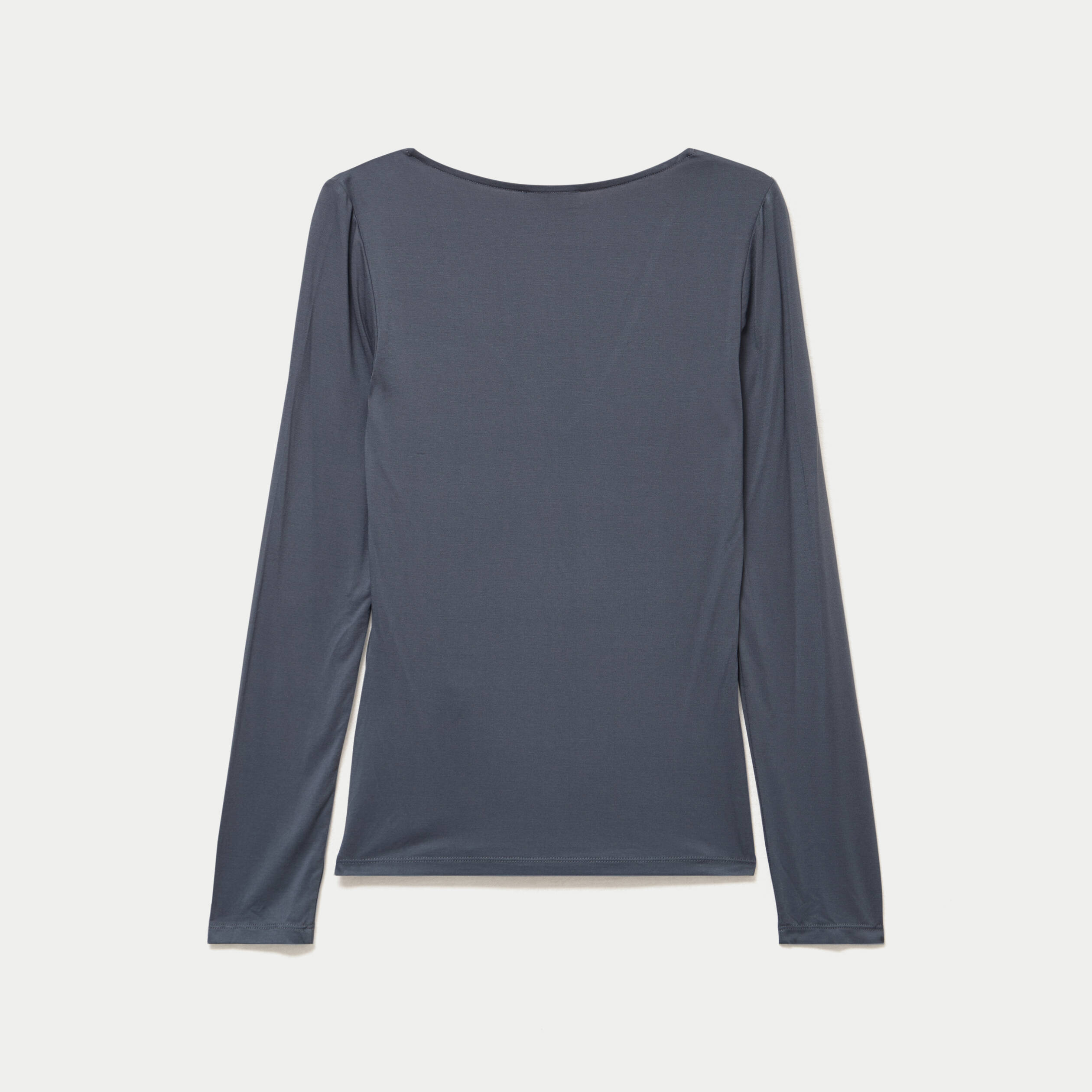 T-shirt thermique col en V plumetis gris femme