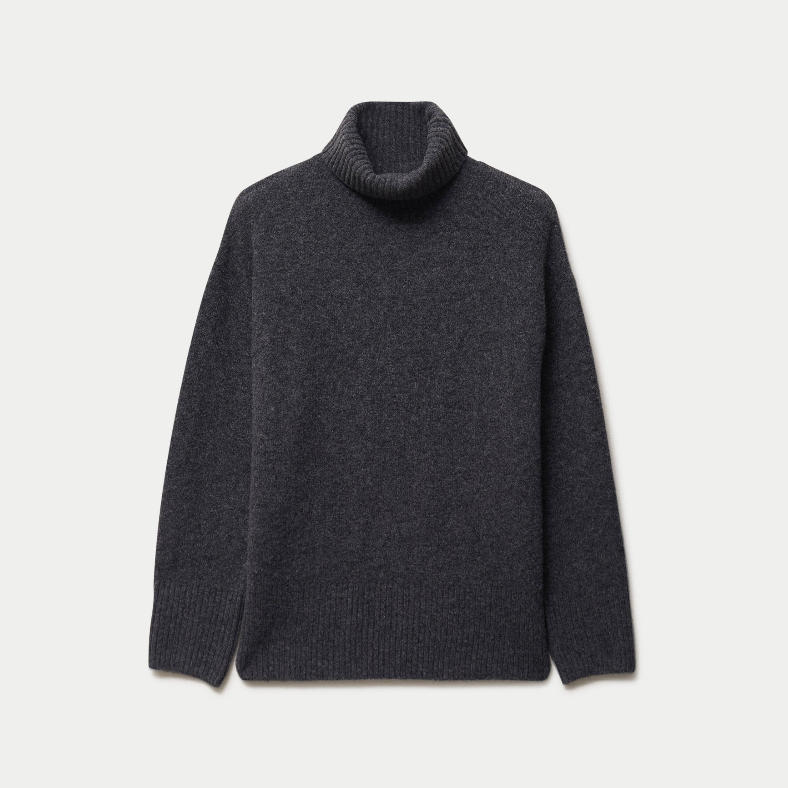 Pull col roul&eacute; manches longues gris femme