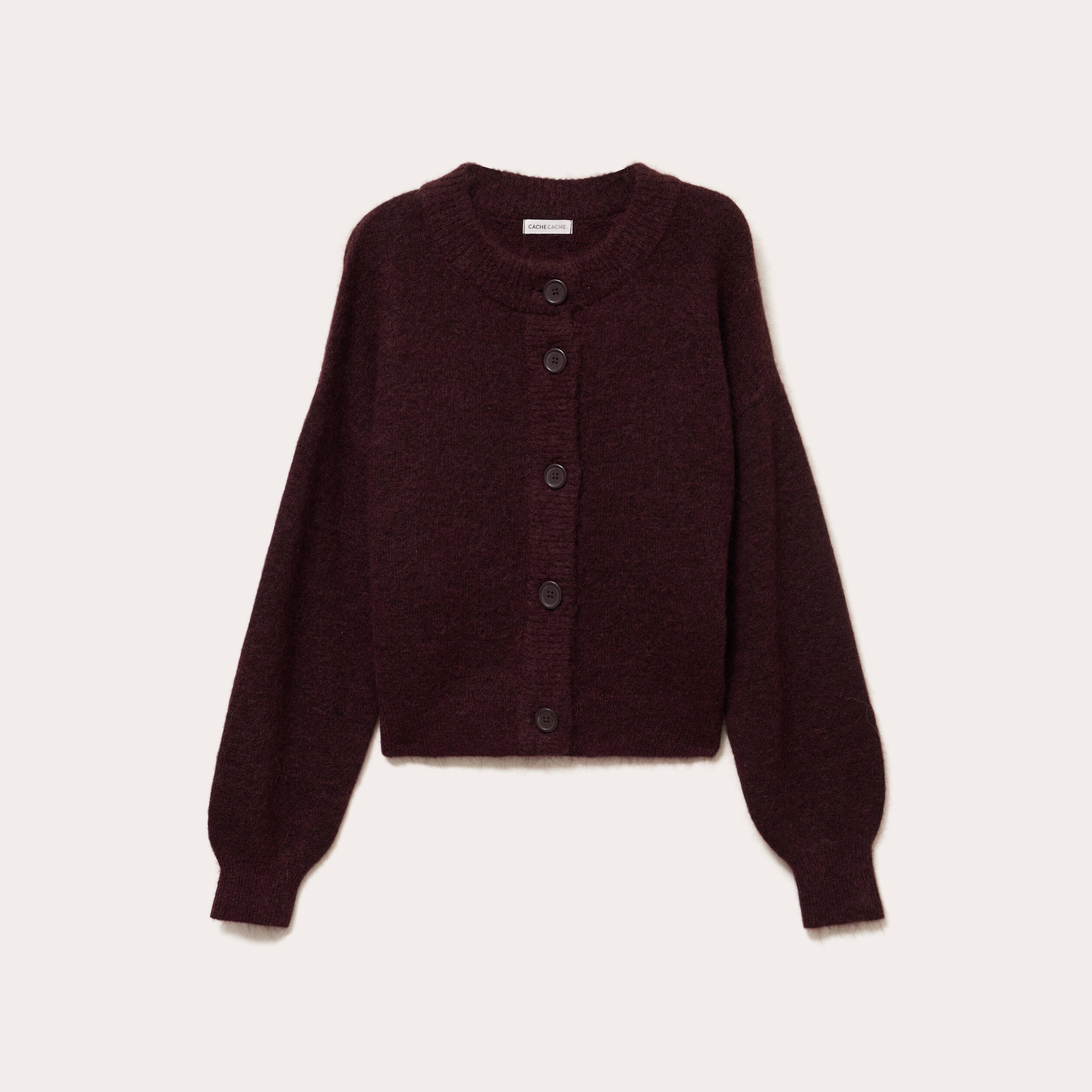 Gilet boutonn&eacute; rouge fonc&eacute; femme
