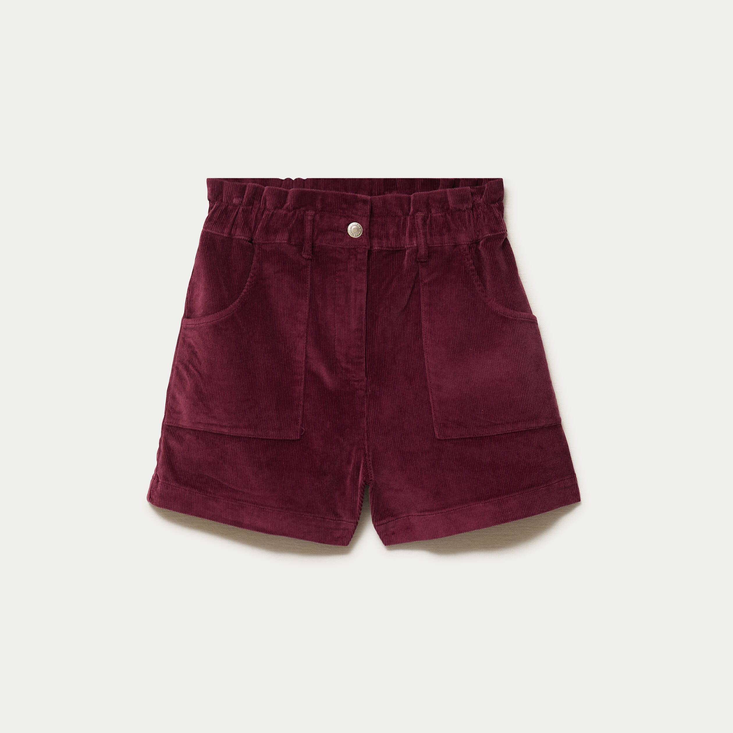 Short large en velours bordeaux femme