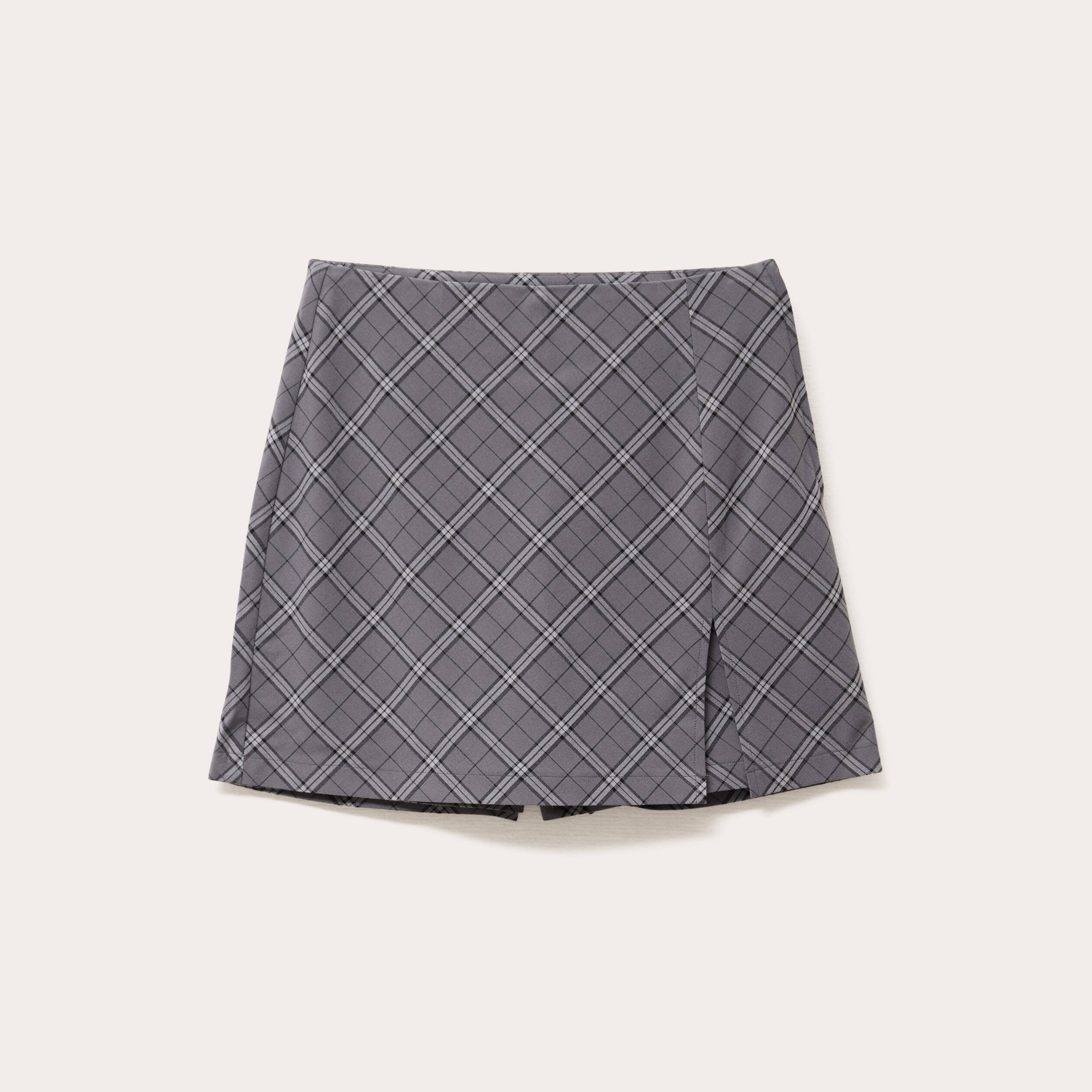 Jupe-short &eacute;vas&eacute;e gris femme