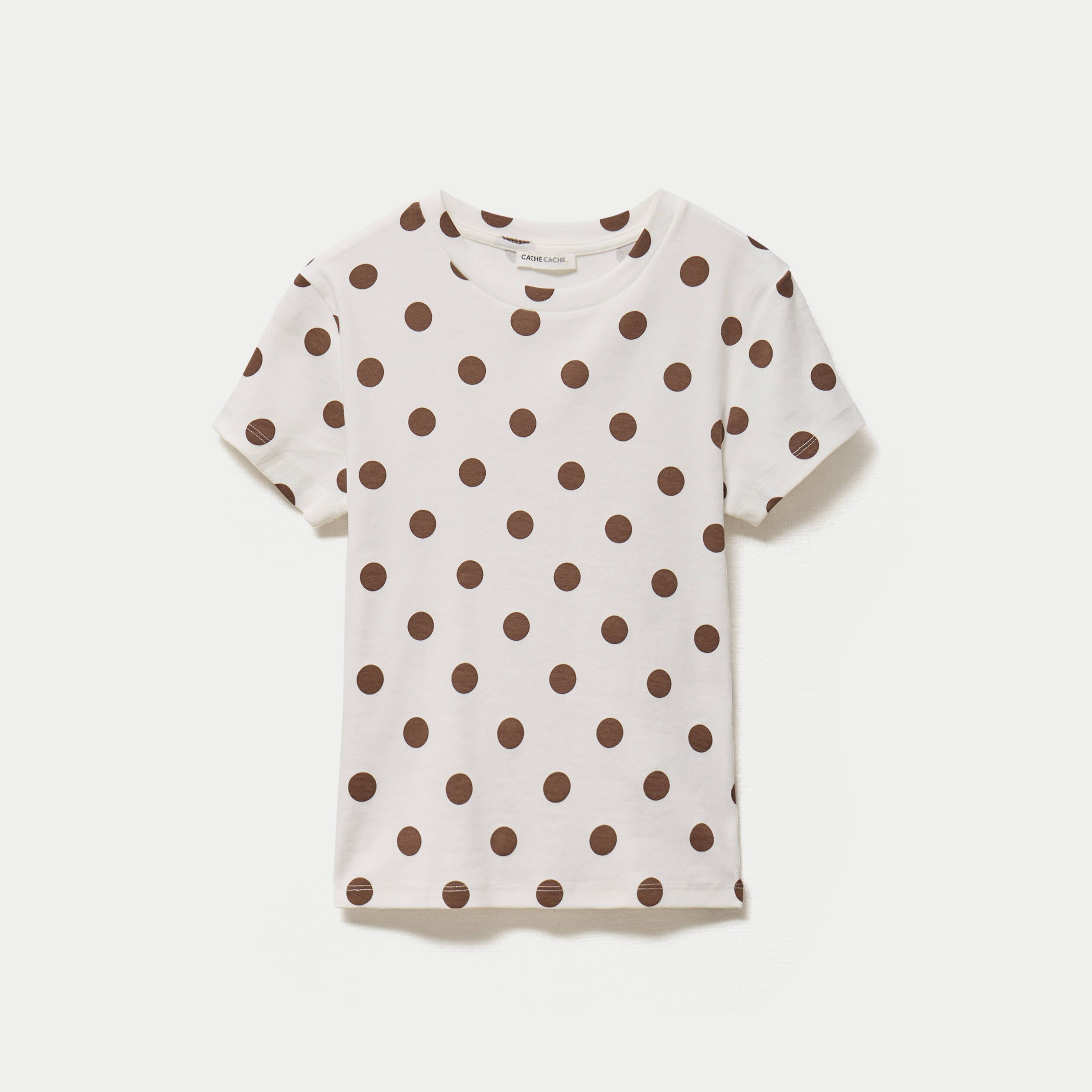 Top ajust&eacute; col rond manches courtes blanc femme