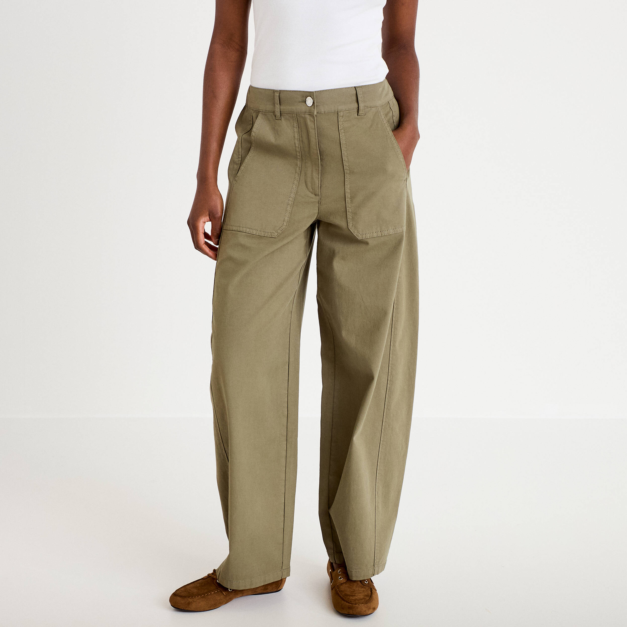 Pantalon vert kaki femme