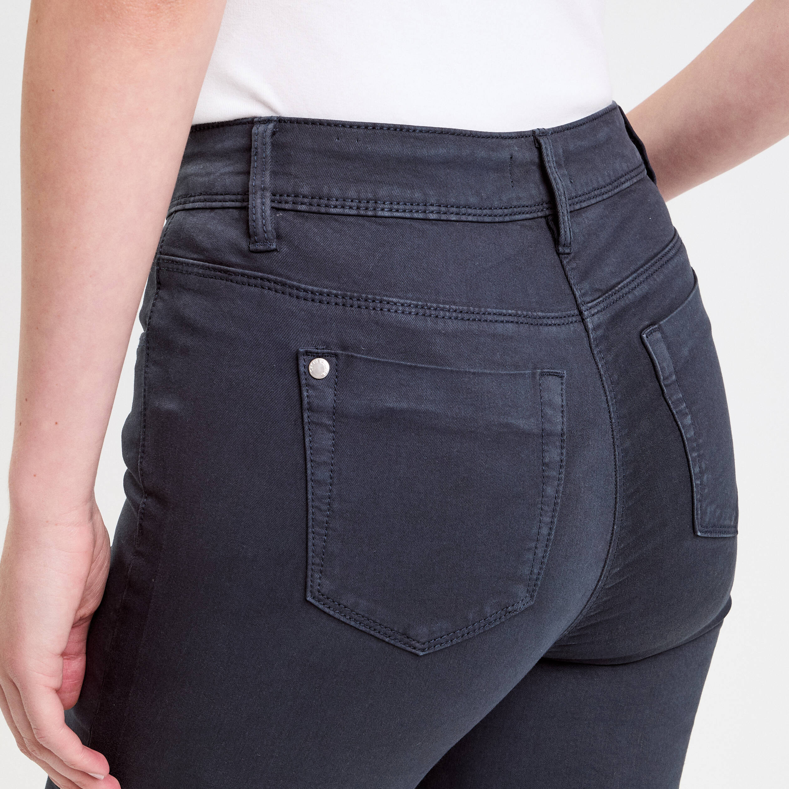 Jeans slim 5 poches bleu marine femme