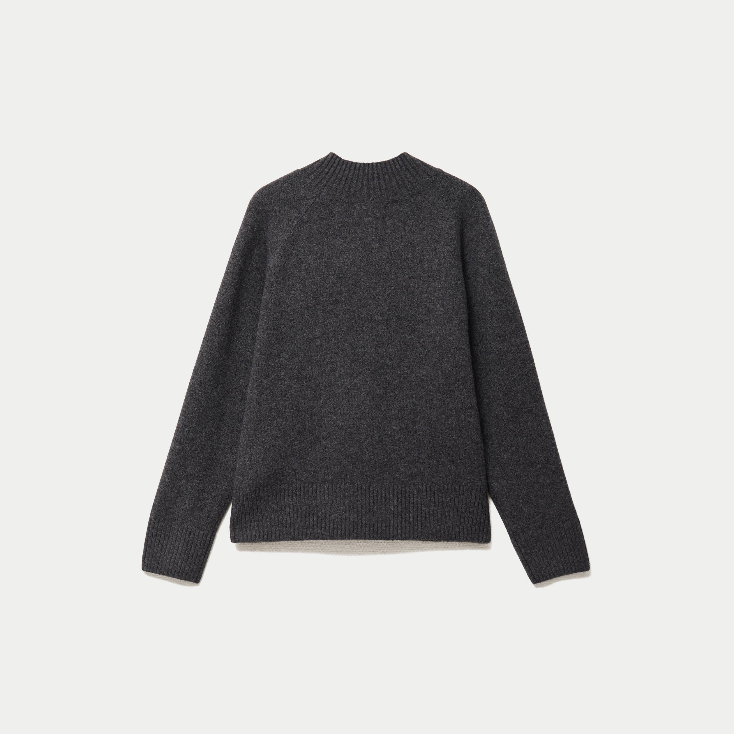 Pull col montant manches longues gris fonc&eacute; femme