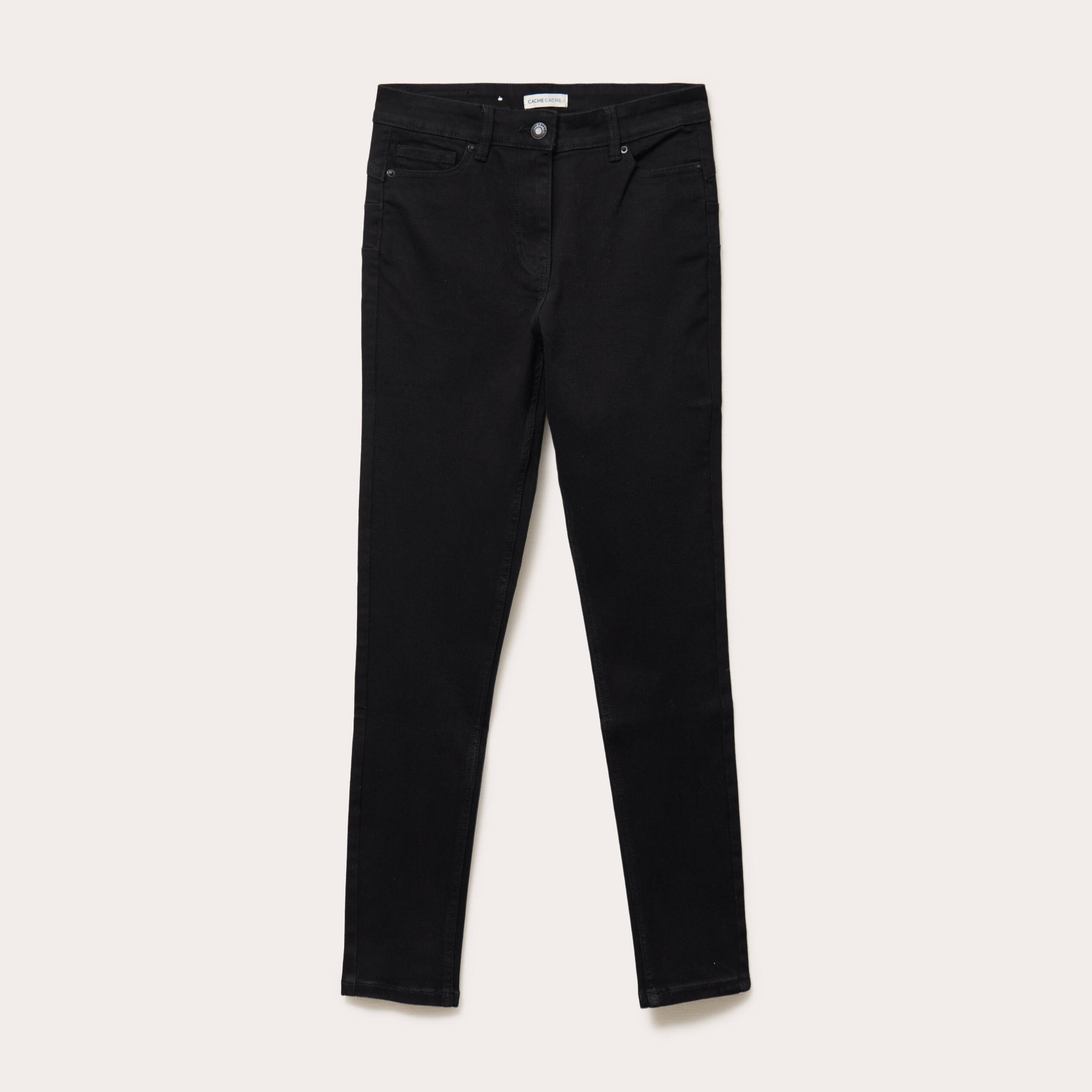 Jean skinny push-up taille standard denim noir femme
