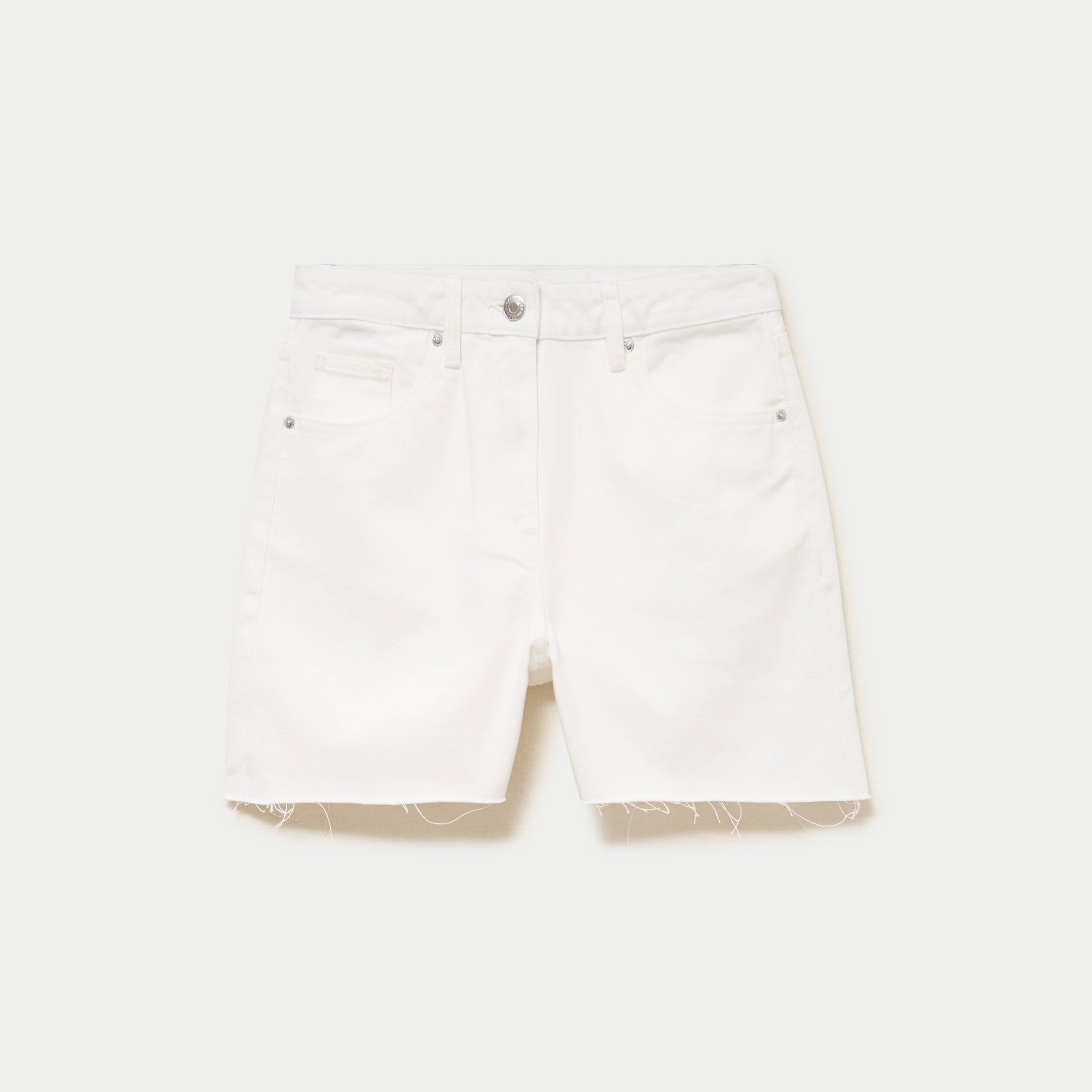 Short en jean 5 poches ecru femme