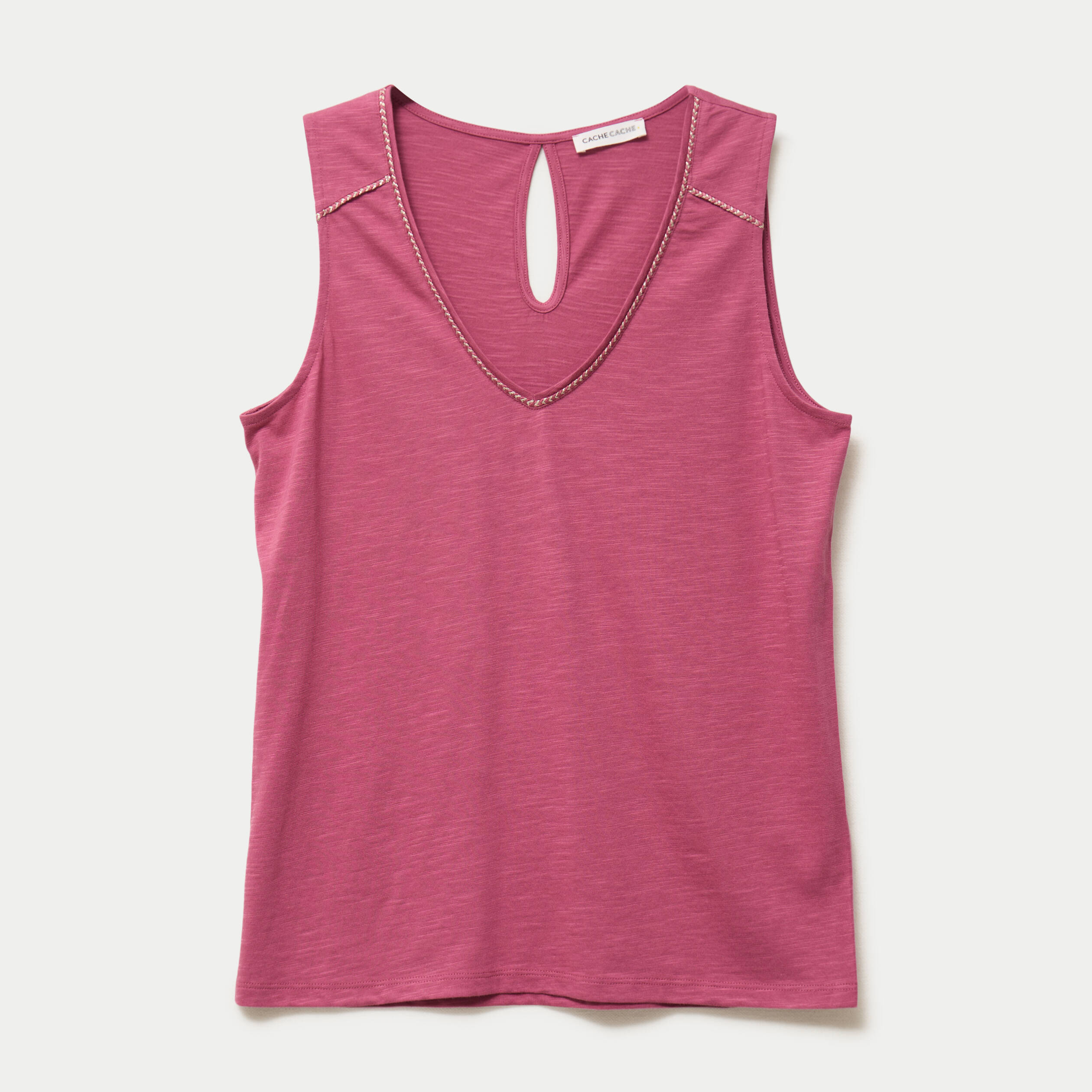 D&eacute;bardeur col v vieux rose femme